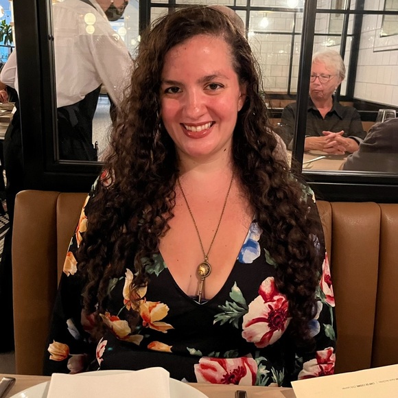 Sexy Plus Size Floral Dress With Striking Flowy Long Sleeves and Cleavage - Picture 6 of 8